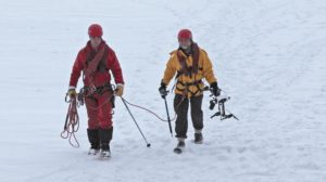 David Baillie (R) and Duncan Robb (Navigating Officer on the BAS ship) coming back after retrieving the drone